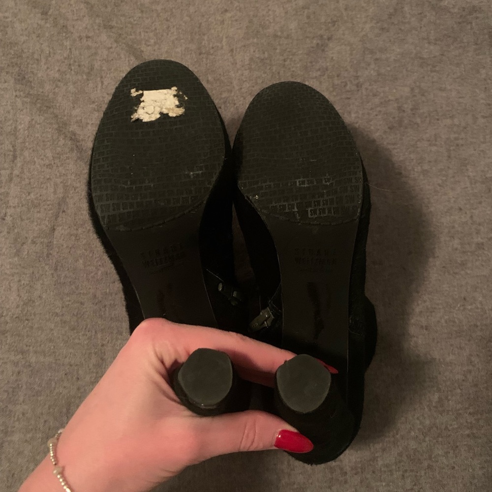 Black Cowhide Stuart Weitzman Booties - image 3